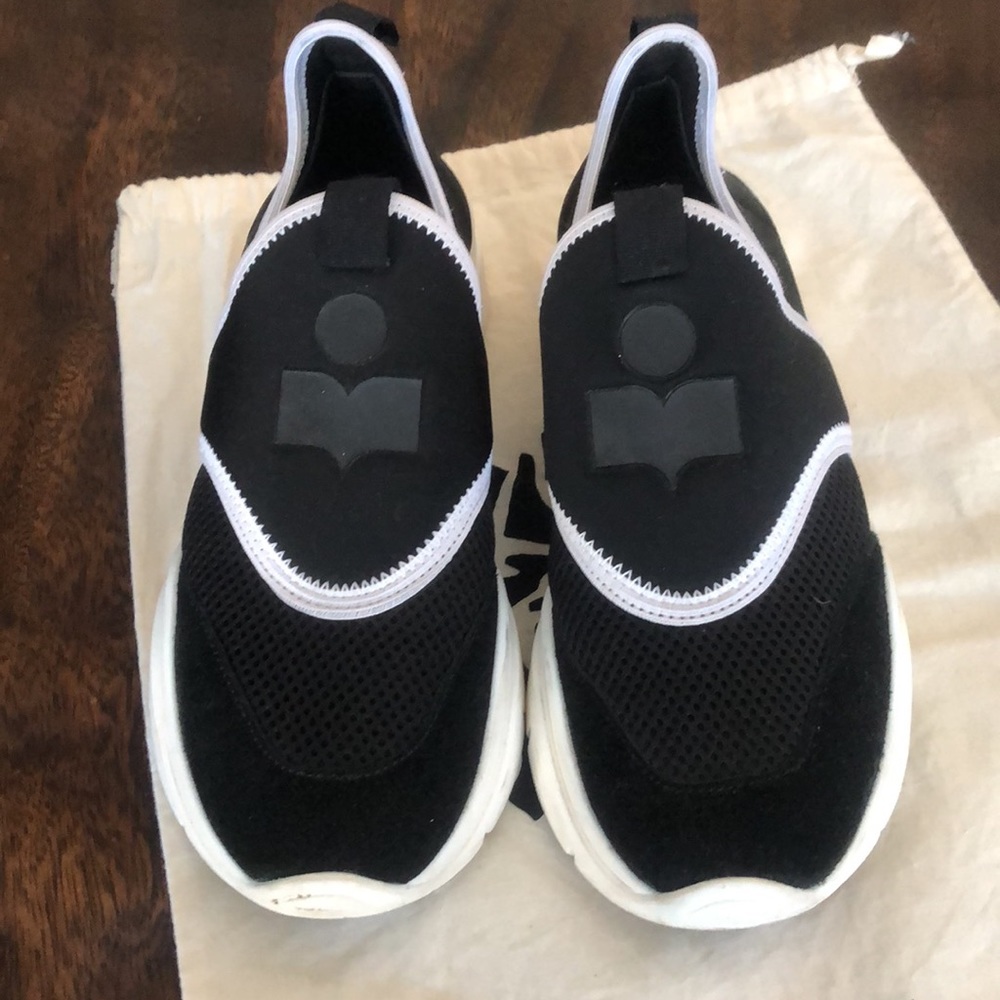 ISABEL MARANT Slip On Sneaker w/Logo, Suede & Neoprene 36/6 - Picture 2 of 10
